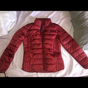 Maroon Polo Assn puffer jacket.